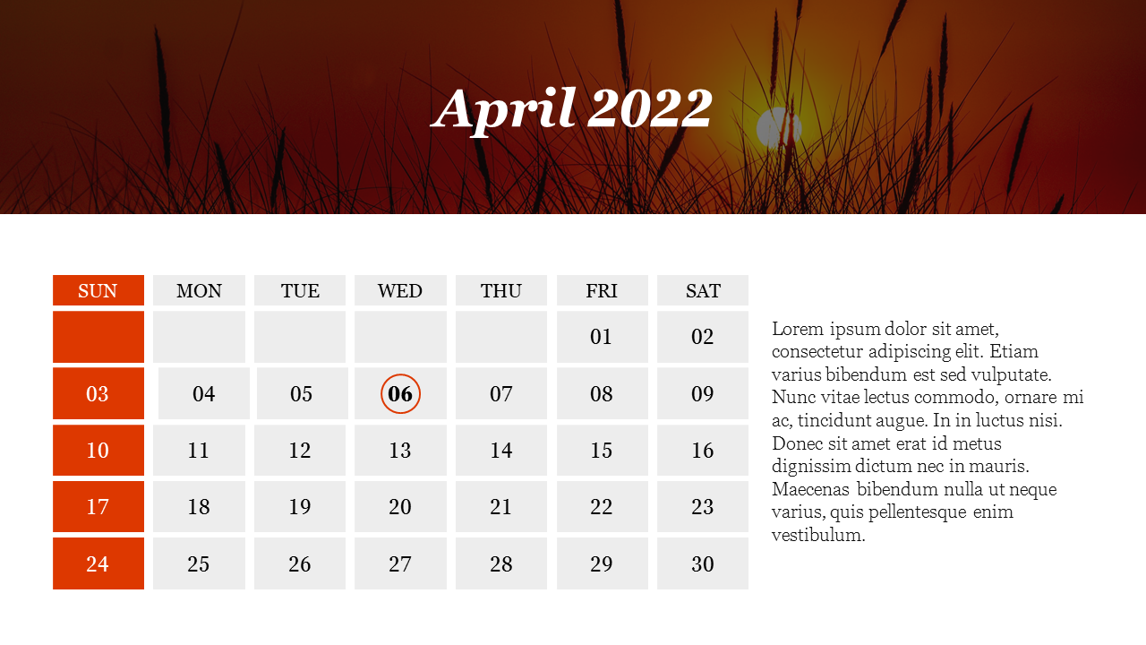 April 2022 Monthly Planner Presentation